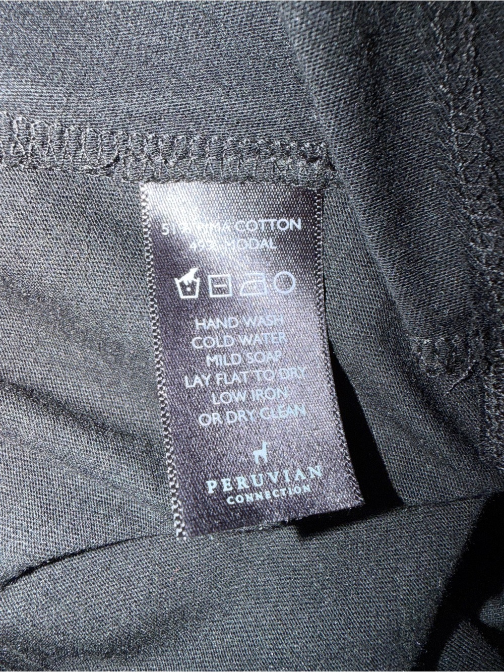 Peruvian Connection Black Hannah Maxi Dress Size Medium Pima Cotton Modal Jersey - Picture 7 of 7
